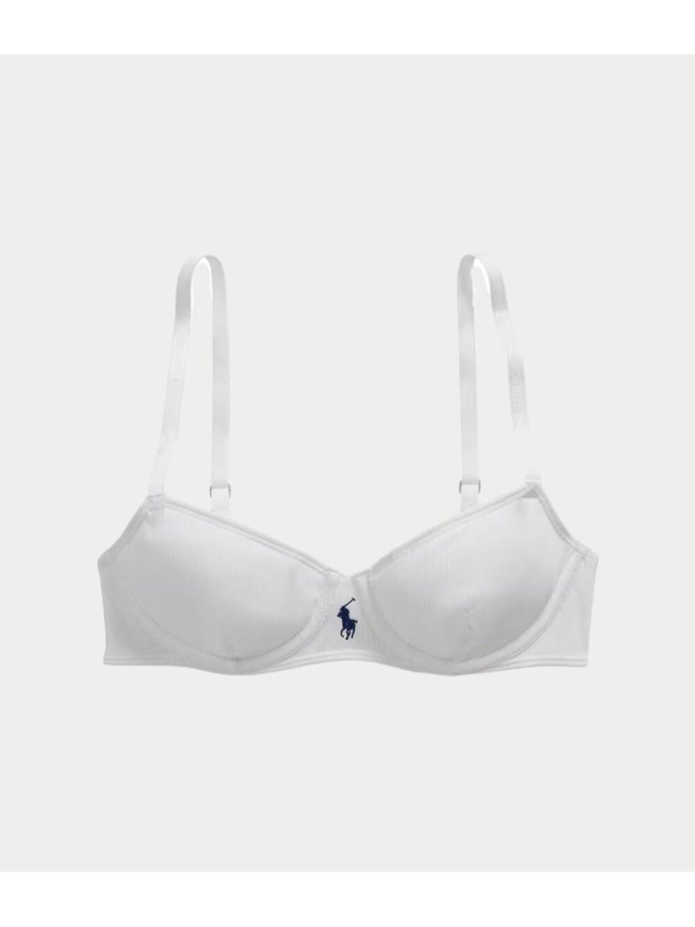 Polo RALPH LAUREN Modern Rib Demi Bra White Cloud Size 36 D NWT $78 - Picture 2 of 9